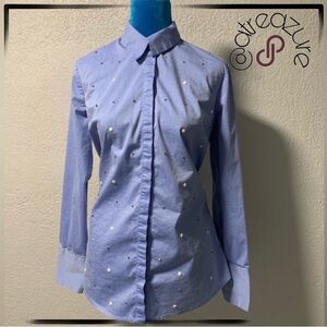 🈹 NY&Co Jeweled Button Up Blouse